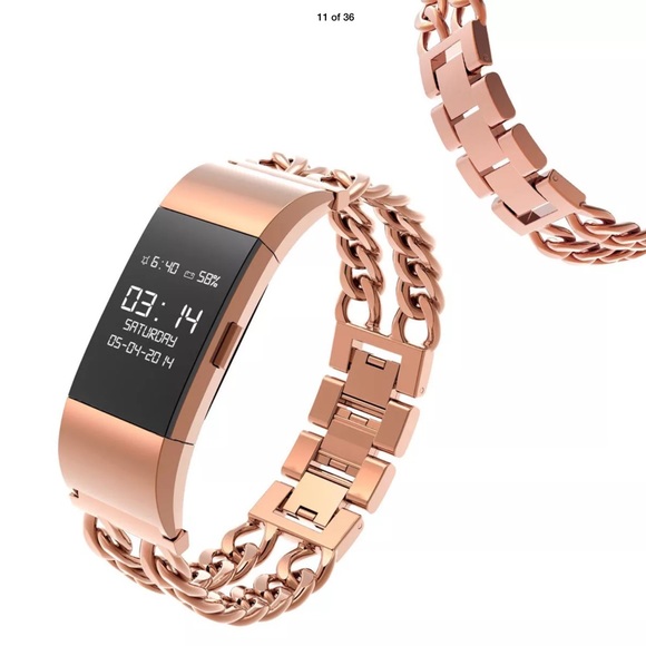 Wearlizer Accessories - Fitbit Charge 2 Band Rose Gold Stainless Steel